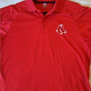 Majestic Boston Red Sox Red Men's Polo Shirt with Logo